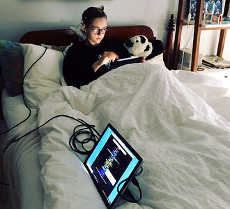 child during a neuroptimal session at home
